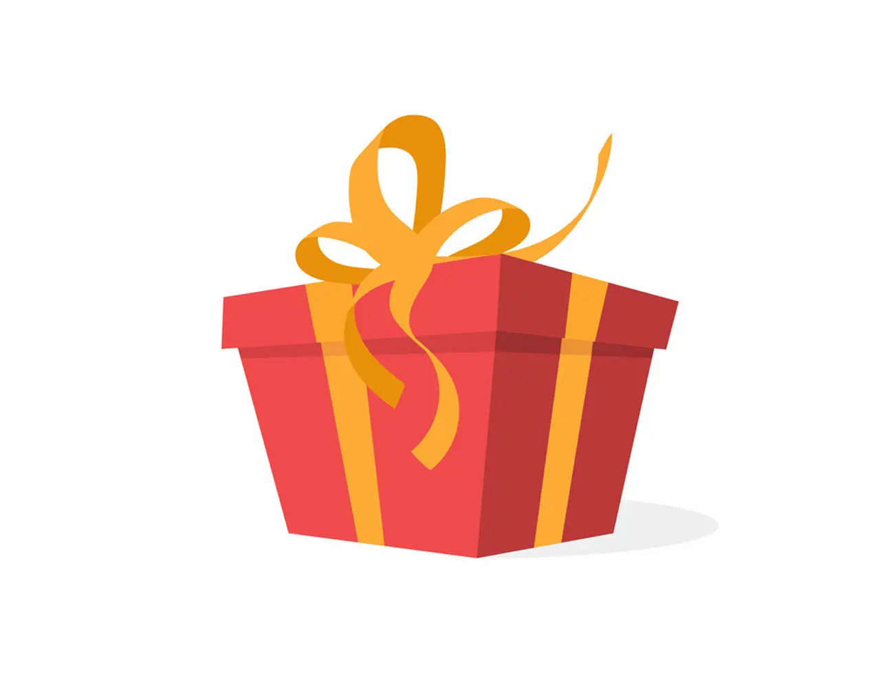 A graphic of a gift box wrapped, showcasing a present for an older adult.