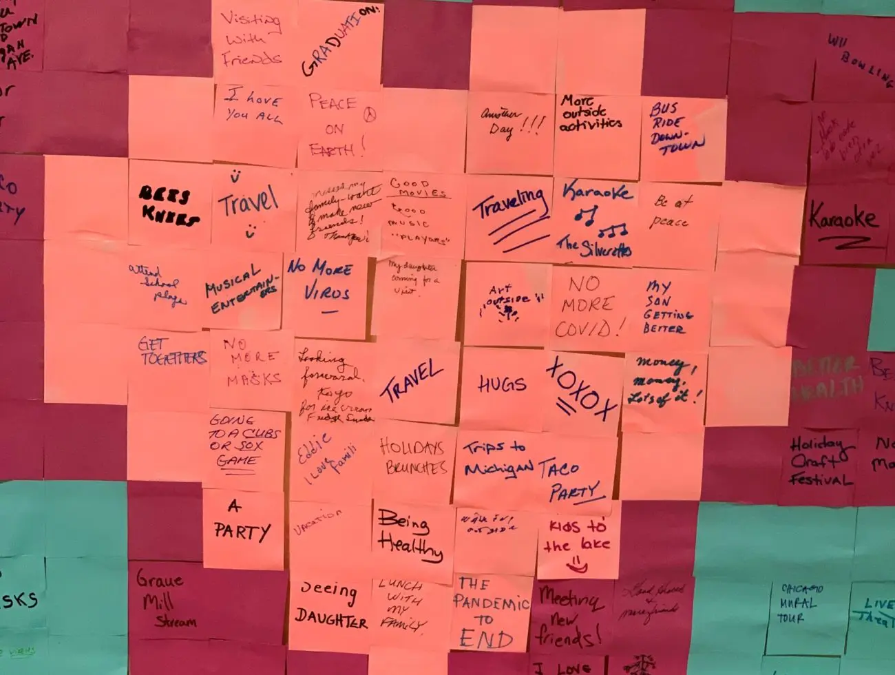 Post-it note art project by seniors