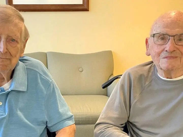 Two friends who both served in World War II are now living at Central Baptist Village.