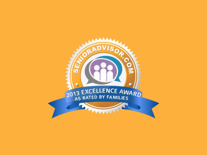 senioradvisor.com 2013 Excellence Award - As Rated By Families