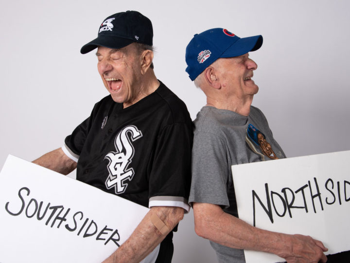 93-year-old Cubs fan and 90-year-old Sox fan at Central Baptist retirement community