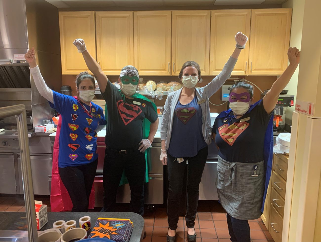 CBV staff in kitchen, wearing masks