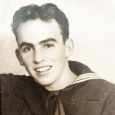 old photo of young man in Navy uniform