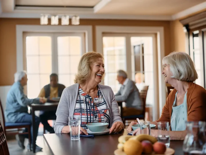 senior woman out to eat for brunch